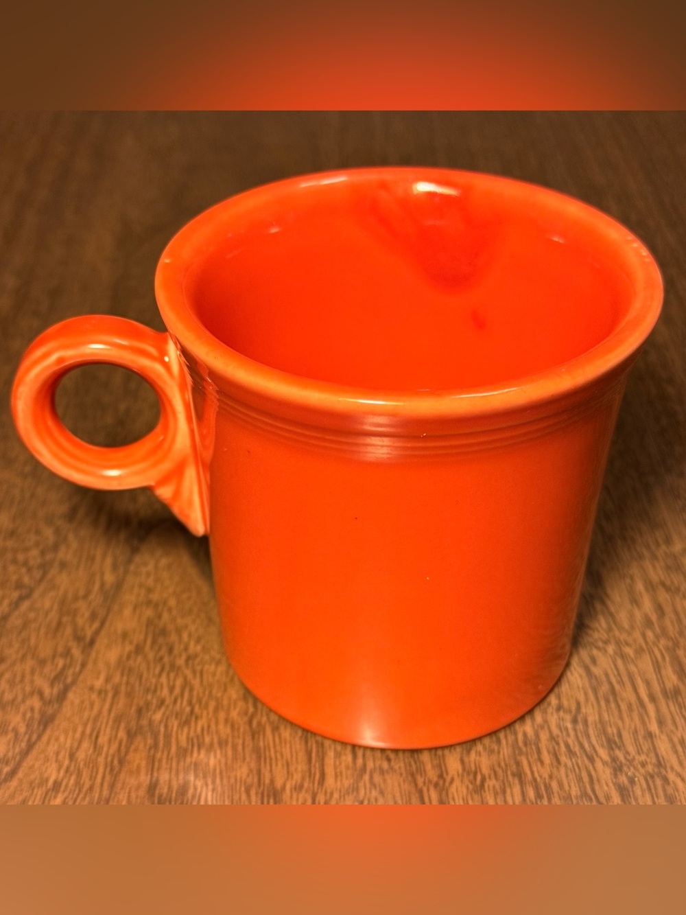 Fiesta Poppy Orange Coffee Mug by Homer Laughlin Classic O Ring Handle, 10.25oz